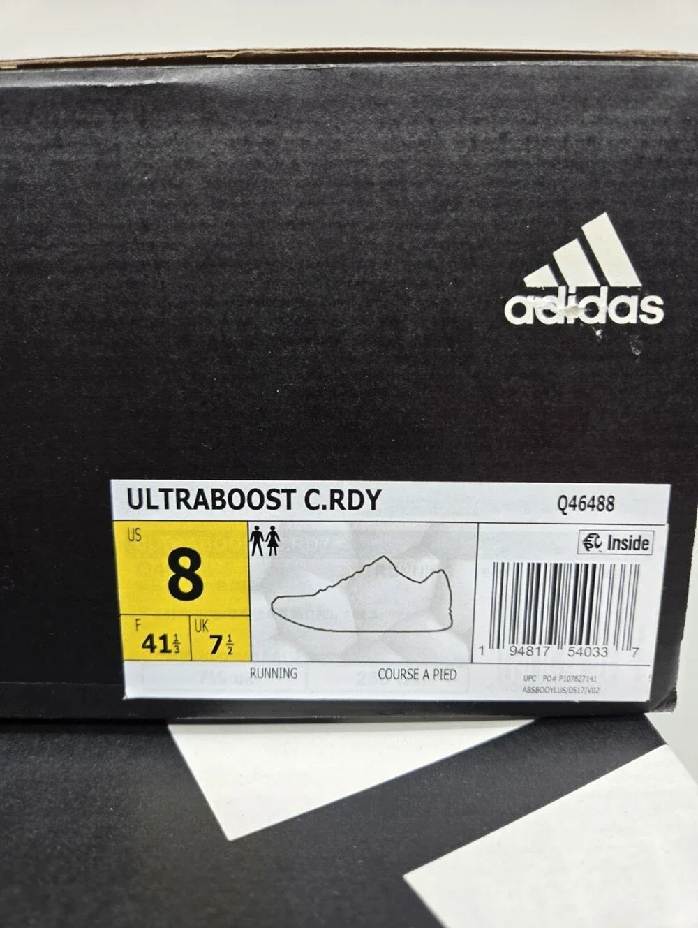 Adidas Men's UltraBoost Cold.RDY Q46488 Black Signal Orange Running Shoes Size 8